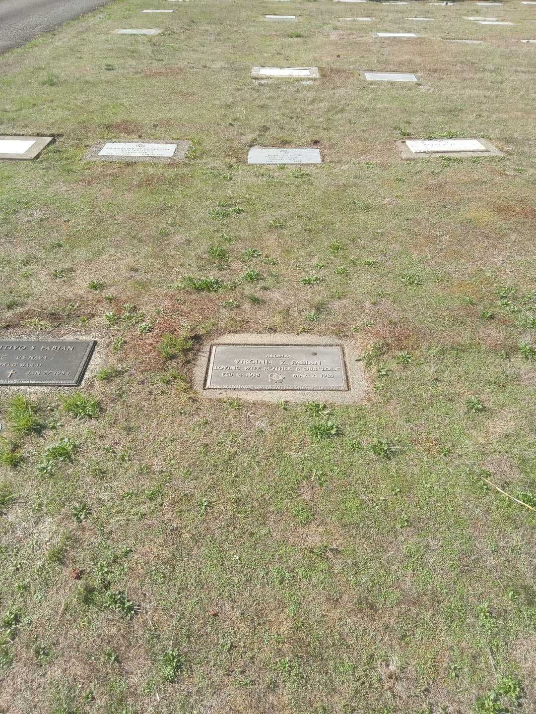 Virginia Z. Fabian's grave. Photo 2