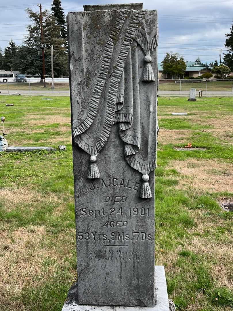 J. A. Gale's grave. Photo 1