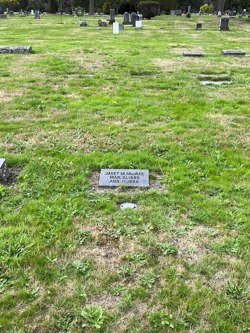 Janet M. MacRae's grave. Photo 2