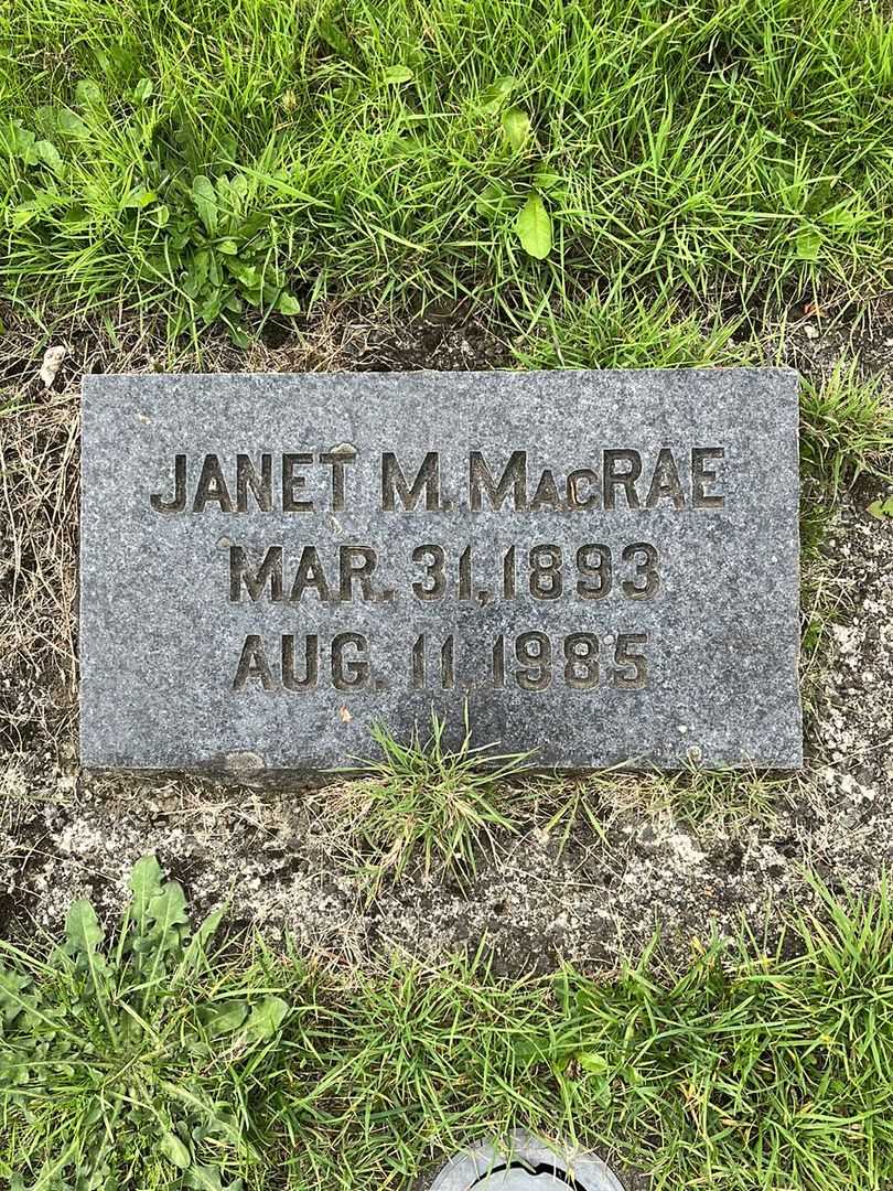 Janet M. MacRae's grave. Photo 1