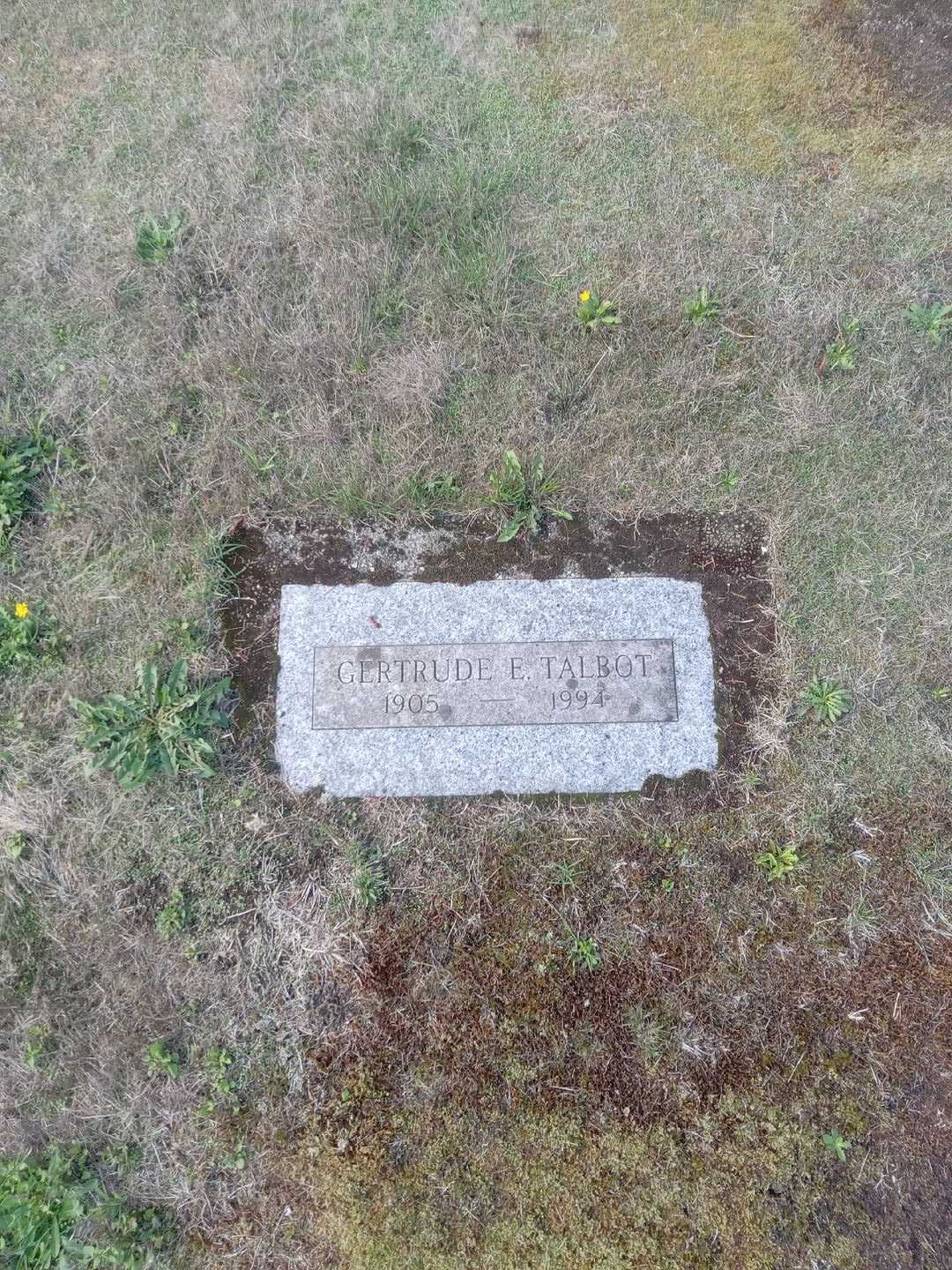 Gertrude E. Talbot's grave. Photo 1