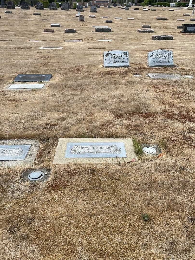 Gwynne A. Haigh's grave. Photo 2