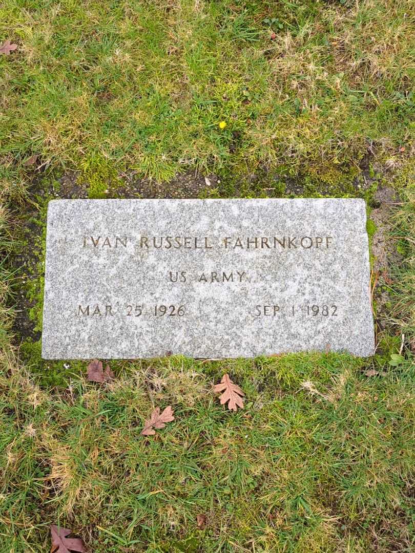 Ivan Russell Fahrnkopf Junior's grave. Photo 1