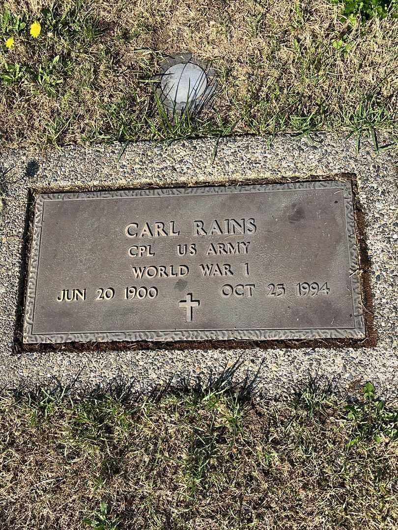 Carl Rains's grave. Photo 1