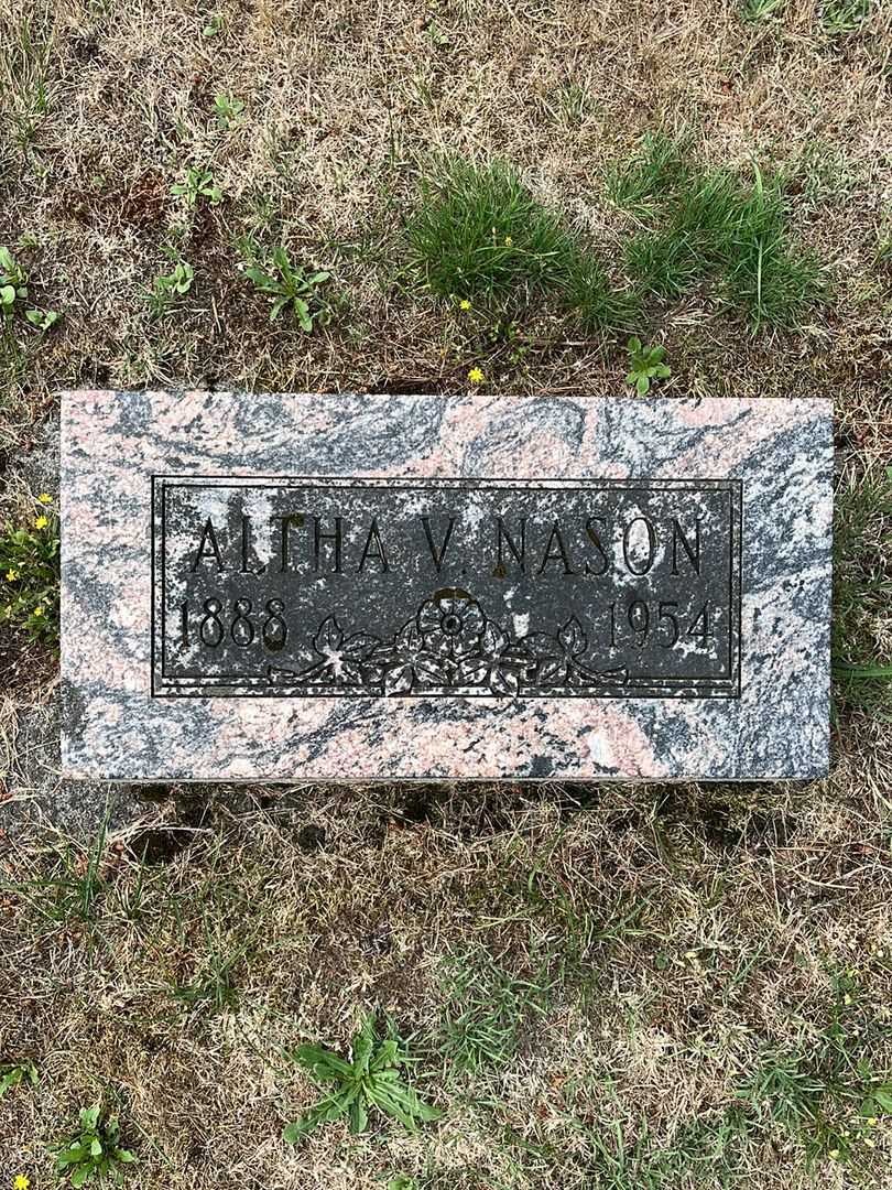 Altha V. Nason's grave. Photo 1